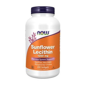 NOW Sunflower Lecithin 1200 mg (200 softgels) 000018348 фото