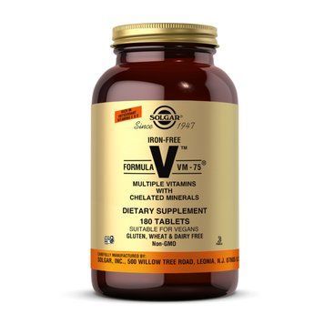 Мультивітаміни без заліза Solgar Formula V VM-75 Iron-Free, 60 таблеток 000023267 фото