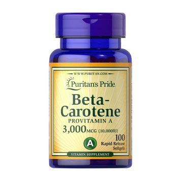 Бета-каротин (Провитамин А) Puritan's Pride Beta-Carotene 3000 мкг, 100 мягких капсул Puritan's Pride Beta-Carotene 3,000 mcg (100 softgels) 000012047 фото