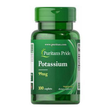 Калій Puritan's Pride Potassium 99 мг, 100 каплетів Puritan's Pride Potassium 99 mg (100 caplets) 000014849 фото