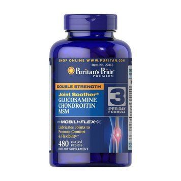 Комплекс для суставов Puritan's Pride Double Strength Glucosamine, Chondroitin & MSM, 240 каплет 000018177 фото