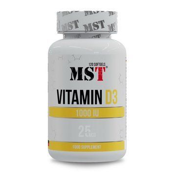 Вітамін D3 MST Vitamin D3 1000 IU (25 mcg), 120 м'яких капсул MST Vitamin D3 1000 IU (25 mcg) (120 softgels) 000030370 фото