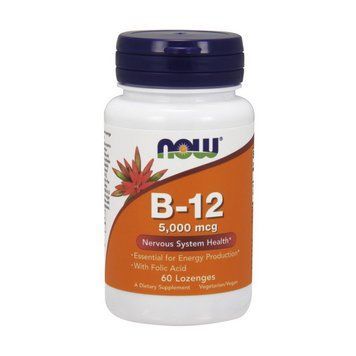 NOW B-12 5000 mсg (60 Lozenges) 000012062 фото
