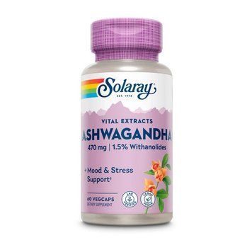 Екстракт ашваганди Solaray Ashwagandha 470 mg (1.5% вітанолідів), 60 капсул 000028946 фото