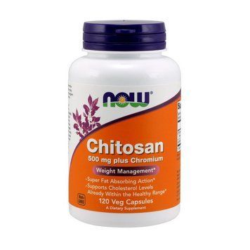 Хитозан с хромом NOW Chitosan 500 mg plus Chromium (120 вегетарианских капсул) NOW Chitosan 500 mg plus Chromium (120 veg caps) 000012067 фото