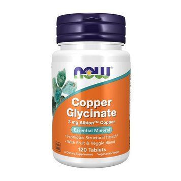 Хелат міді NOW Foods Copper Glycinate 3 мг, 120 таблеток 000032058 фото