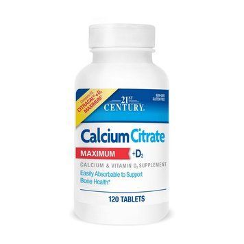 Цитрат кальция 21st Century Calcium Citrate Maximum + D3, 120 таблеток 000017297 фото