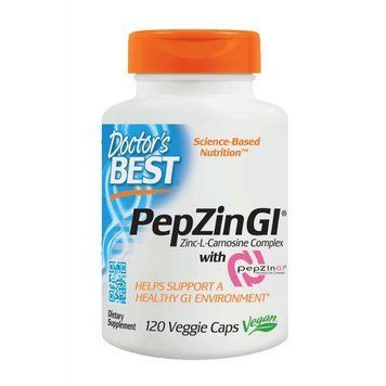 Комплекс для підтримки шлунка Doctor's Best PepZin GI Цинк-L-Карнозин (120 вегетаріанських капсул) Doctor's BEST PepZinGl (120 veg caps) 000012621 фото