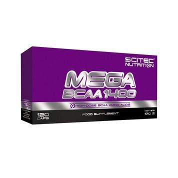 Амінокислоти Scitec Nutrition Mega BCAA 1400 120 капс Scitec Nutrition Mega BCAA 1400 (120 caps) 000006354 фото