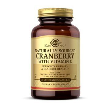 Екстракт журавлини з вітаміном С Solgar Cranberry with Vitamin C, 60 рослинних капсул Cranberry with Vitamin C naturally sourced 000021212 фото