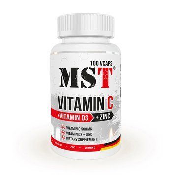 Вітамінний комплекс MST Vitamin C 500 мг + Vitamin D3 2000 IU + Zinc 15 мг, 100 капсул (Німеччина) MST Vitamin C 500 mg + Vitamin D3 + Zinc (100 vcaps) 000020698 фото