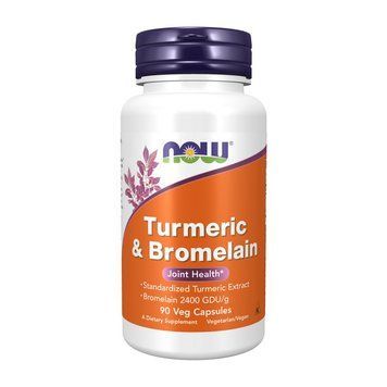 NOW Turmeric & Bromelain (90 veg caps) 000019641 фото