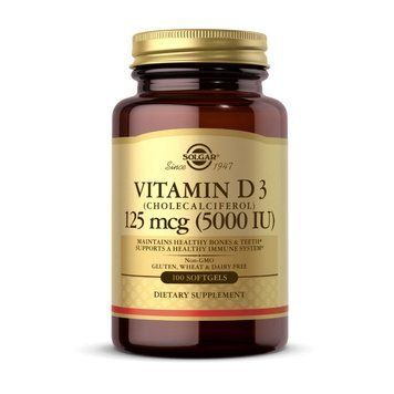 Solgar Vitamin D3 5000 IU (100 softgels) 000019384 фото