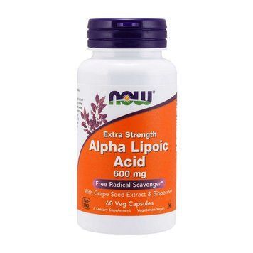 Альфа-ліпоєва кислота NOW Alpha Lipoic Acid 600 мг Extra Strength, 60 вегетаріанських капсул NOW Alpha Lipoic Acid 600 mg Extra Strength (60 caps) 000012626 фото