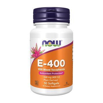 NOW Natural E-400 (50 softgels) 000008128 фото