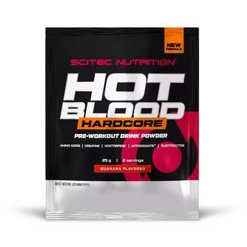 Предтренувальний комплекс Scitec Nutrition Hot Blood Hardcore 25 г (Апельсиновий сік / Orange Juice) &mdash; Порційне саше Scitec Nutrition Hot Blood Hardcore (25 g, orange juice) 000025309 фото