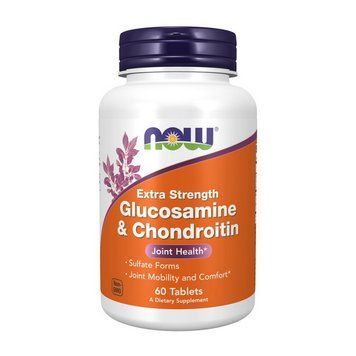 Комплекс для суглобів NOW Glucosamine & Chondroitin Extra Strength, 60 таблеток 000011837 фото