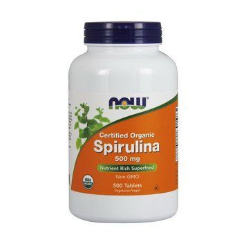 Органическая спирулина NOW Spirulina 500 мг, 500 таблеток 000013400 фото