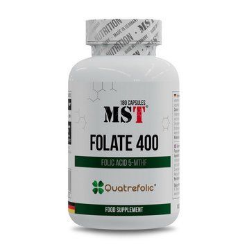 Фолат MST Nutrition Folate 400 Quatrefolic (Метилфолат / Вітамін B9), 400 мкг, 180 капсул MST Folate 400 mg (180 caps) 000030474 фото