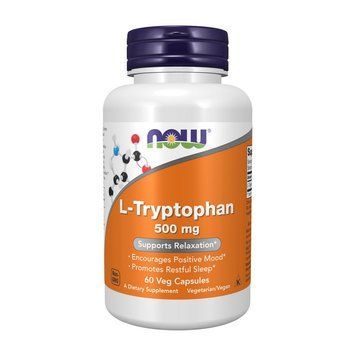 L-триптофан NOW L-Tryptophan 500 мг (60 вегетаріанських капсул) NOW L-Tryptophan 500 mg (60 veg caps) 000008133 фото