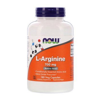 Аминокислотная добавка NOW L-Arginine 700 mg, 180 вегетарианских капсул NOW L-Arginine 700 mg (180 veg caps) 000018624 фото