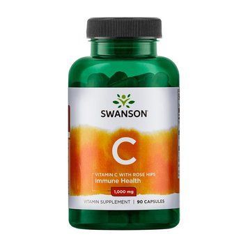 Вітамін С з шипшиною Swanson Vitamin C 1000 mg with Rose Hips, (90 caps) 000021450 фото