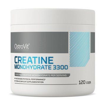 Креатин моногідрат OstroVit Creatine Monohydrate 3300, 120 капсул OstroVit Creatine Monohydrate 3300 (120 caps) 000030625 фото