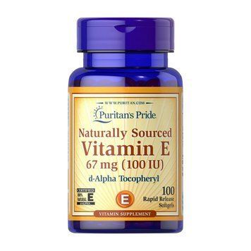 Натуральний вітамін Е Puritan's Pride Vitamin E 67 мг (100 МО) (100 м'яких капсул)Puritan's Pride Vitamin E 67 mg natural (100 IU) alpha tocopheryl (100 softgels) 000007591 фото