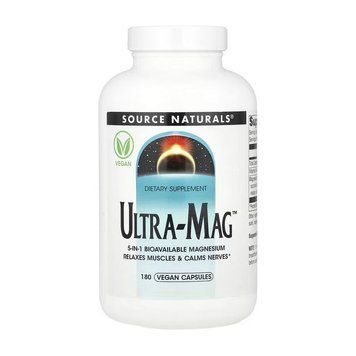 Комплекс магнію з вітаміном B6 Source Naturals Ultra-Mag, (180 веганських капсул) 000031191 фото