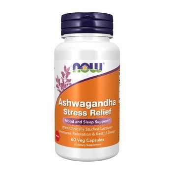 Ашвагандха комплекс від стресу NOW Ashwagandha Stress Relief 60 вегетаріанських капсул  000029341 фото