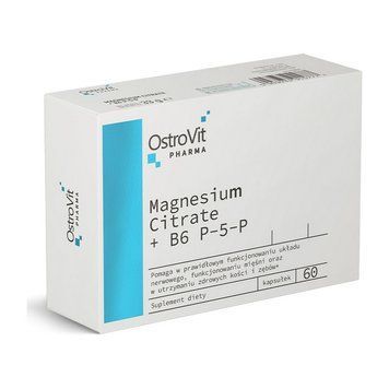 Магний с витамином B6 P-5-P OstroVit Magnesium Citrate, 60 капсул OstroVit Magnesium Citrate + B6 P-5-P (60 caps) 000032206 фото