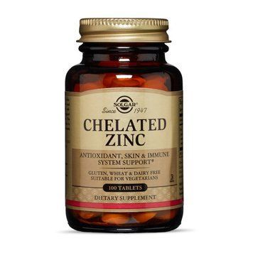 Минеральная добавка Solgar Chelated Zinc, 100 таблеток Solgar Chelated Zinc (100 tab) 000019122 фото