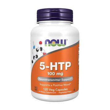 5-HTP (5-гидрокситриптофан) NOW 5-HTP 100 мг, 120 вегетарианских капсул NOW 5-HTP 100 mg (120 veg caps) 000008807 фото