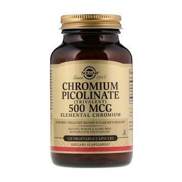 Пиколинат хрома Solgar Chromium Picolinate 500 mcg, 120 вегетарианских капсул Solgar Chromium Picolinate 500 mcg (120 veg caps) 000016898 фото