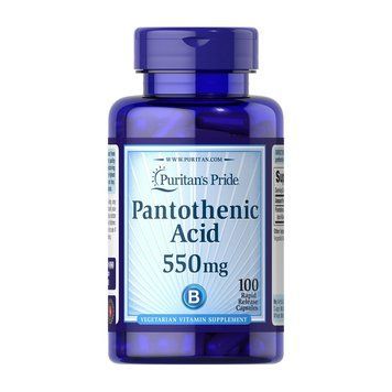 Puritan's Pride Pantothenic Acid 550 mg (100 caplets) 000012358 фото
