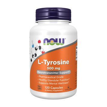 Амінокислота NOW Foods L-Tyrosine 500 mg (Л-Тирозин), 120 капсул NOW L-Tyrosine 500 mg (120 caps) 000008808 фото