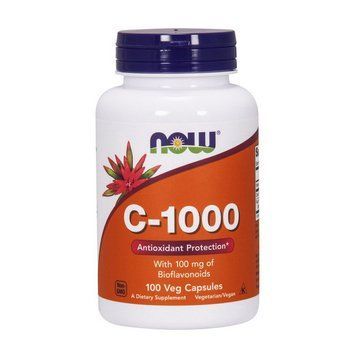 Вітамін C NOW Foods Vitamin C-1000 + Біофлавоноїди та Рутин, 1000 мг, 100 капсул (вкажіть актуальну кількість) NOW C-1000 with bioflavonoids (100 caps) 000005846 фото