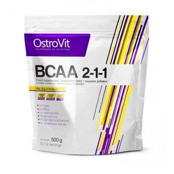 Амінокислоти OstroVit BCAA 2-1-1 500 г OstroVit BCAA 2-1-1 (500 g, коричневый) 000010653 фото
