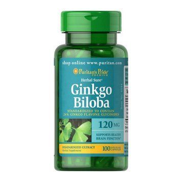Puritan's Pride Ginkgo Biloba 120 mg (100 caps) 000011575 фото