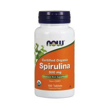 Органическая спирулина NOW Spirulina 500 мг, 100 таблеток 000005855 фото