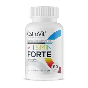 Вітаміни та мінерали OstroVit Vit & Min Forte 90 таблеток OstroVit Vit & Min Forte (90 tabs) 000011689 фото