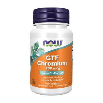 NOW GTF Chromium 200 mcg (100 tab) 000018627 фото