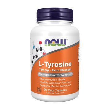 L-тирозин NOW L-Tyrosine 750 мг (90 капсул) NOW L-Tyrosine 750 mg (90 caps) 000005856 фото
