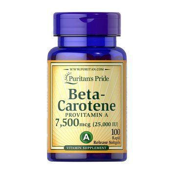 Puritan's Pride Beta-Carotene 7,500 mcg (100 softgels) 000012389 фото