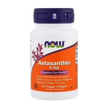 Астаксантин NOW Astaxanthin 4 мг, 60 вегетаріанських м'яких капсул NOW Astaxanthin 4 mg (60 veg softgels) 000018346 фото